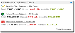 RC & LB Tools v2 funds balance widget RC & LB Tools v2 funds balance widget