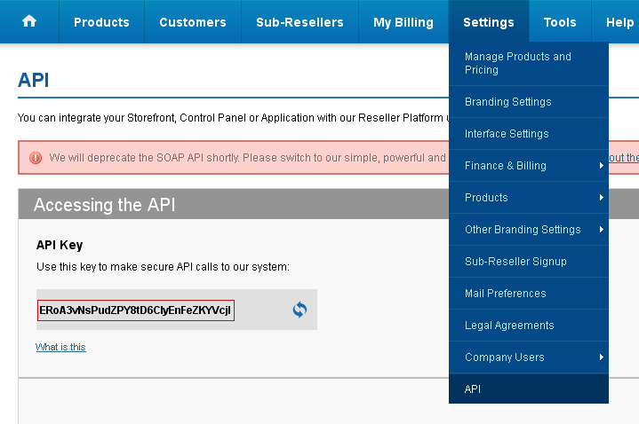 Reseller API Key