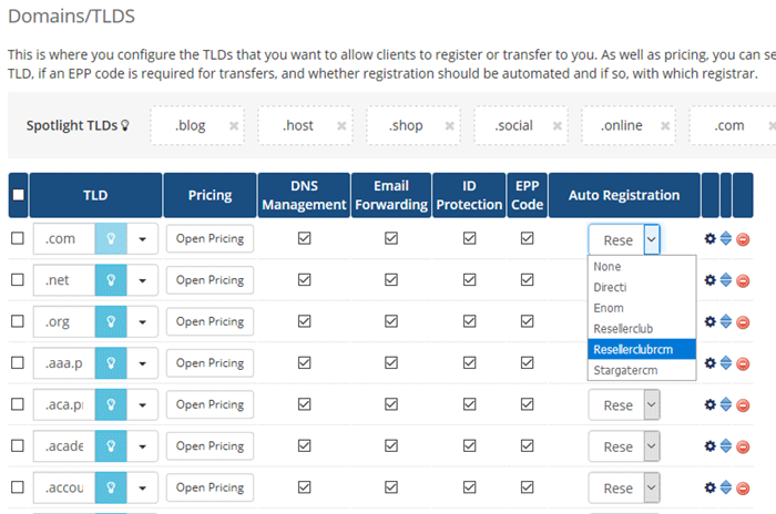 Change Registrar Module for TLD