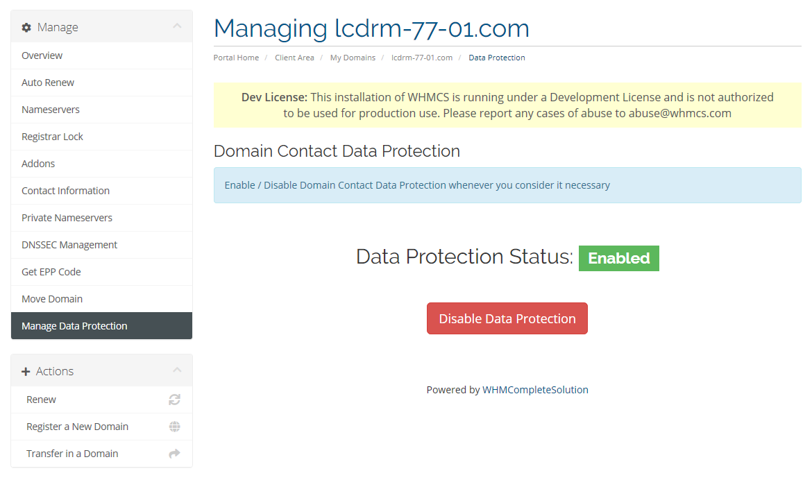 domain gdpr management