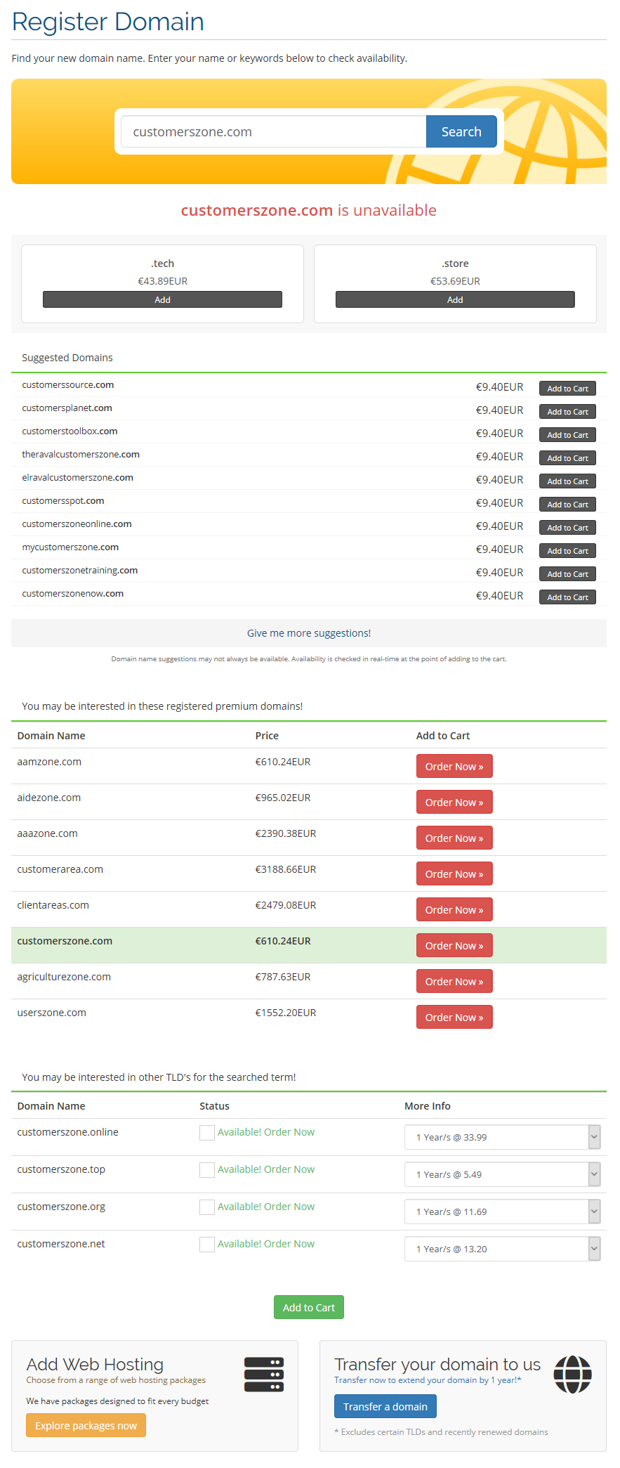 afternic domain premium cart lookup