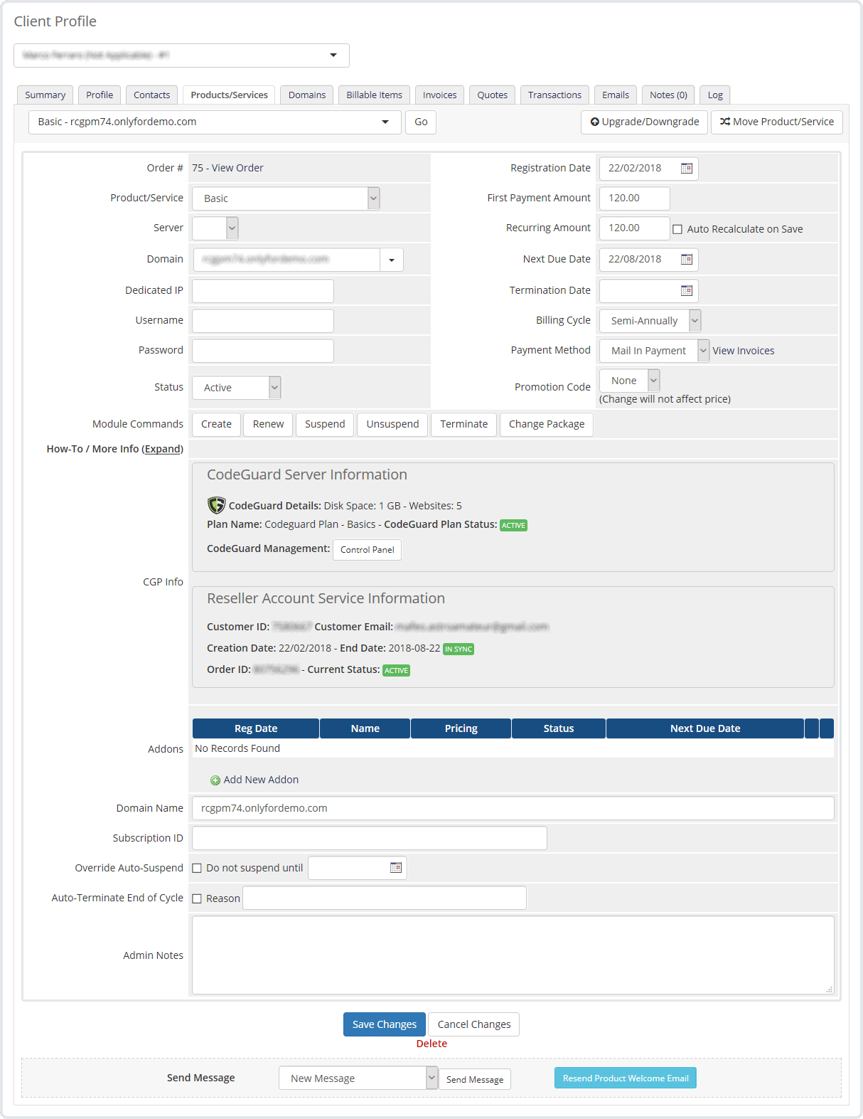 Admin Area CodeGuard