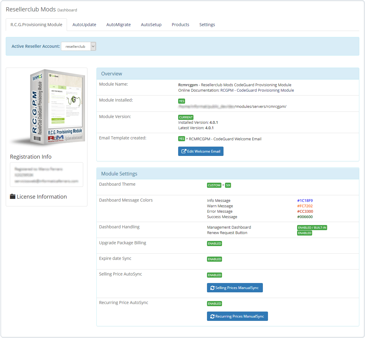 Core Addon Dashboard CodeGuard Módulo