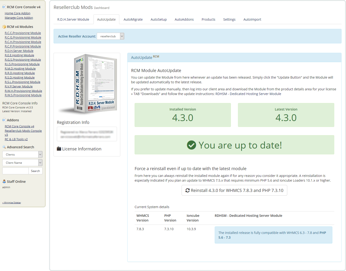 Resellerclub Mods Console Module AutoUpdate