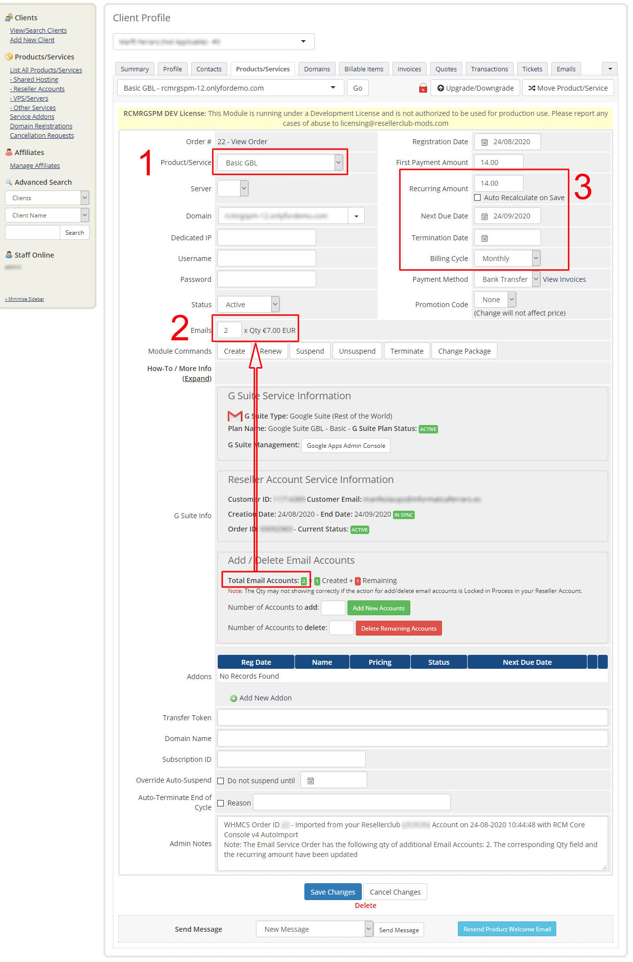 Resellerclub Mods Console AutoImport Overview