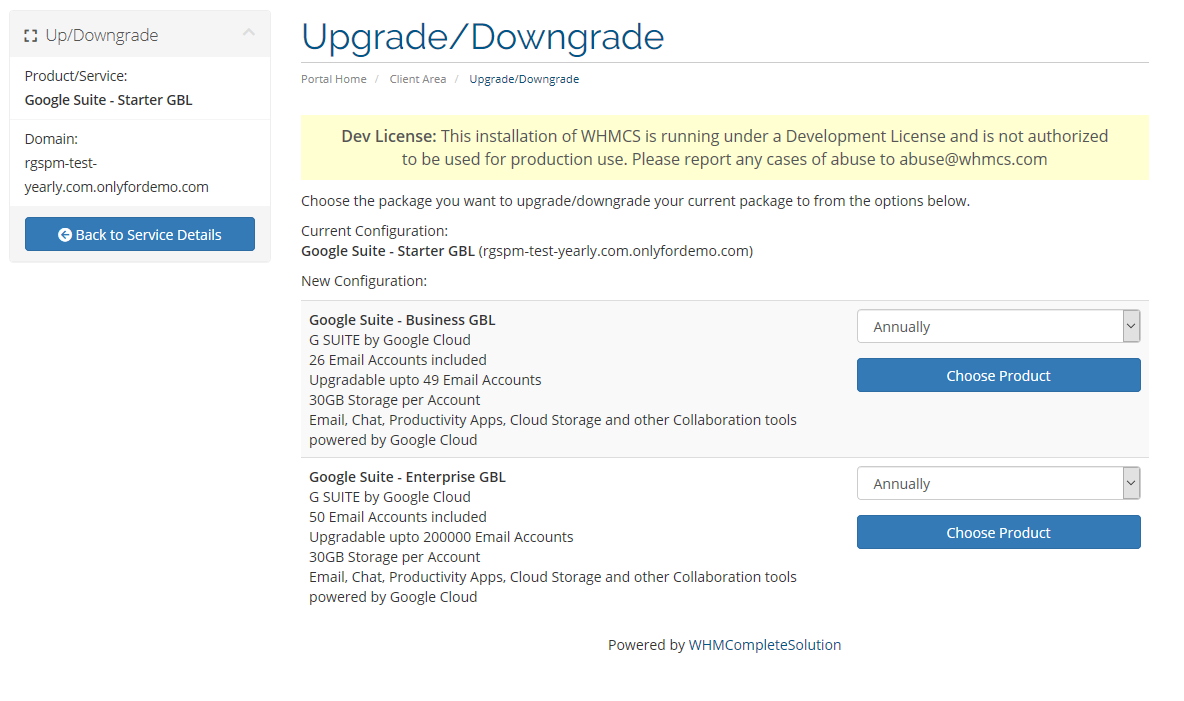 Gsuite Upgrade/Downgrade Plan