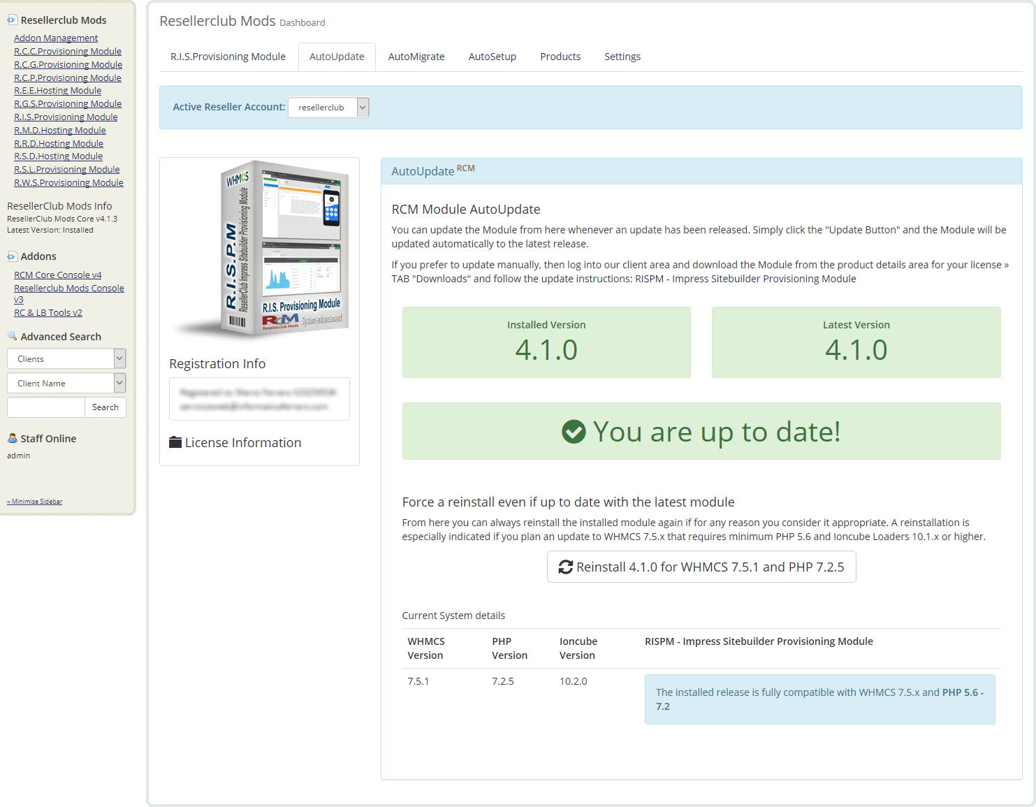 Resellerclub Mods Console Module AutoUpdate