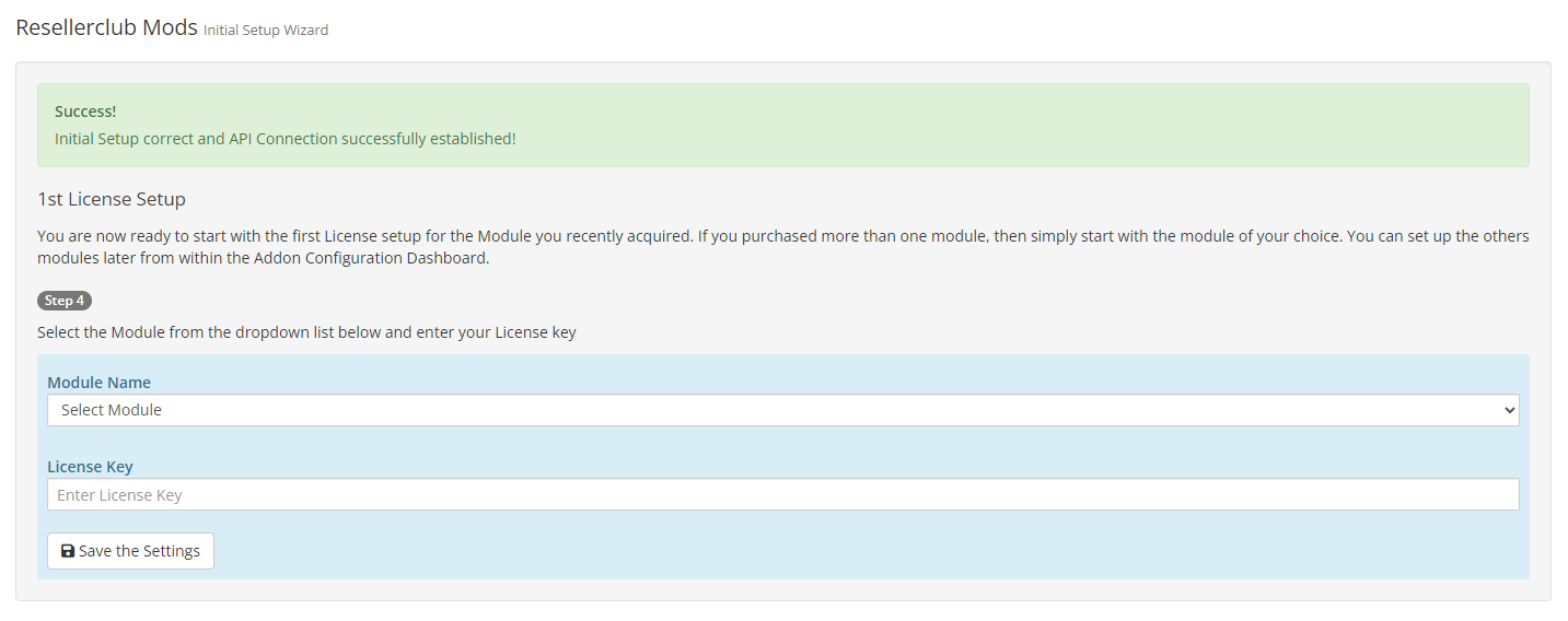 Resellerclub Mods Console Module Wizard