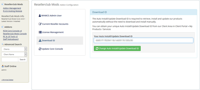 Resellerclub Mods Console Download ID