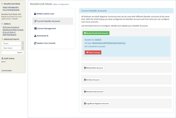 Resellerclub Mods Console Reseller Accounts