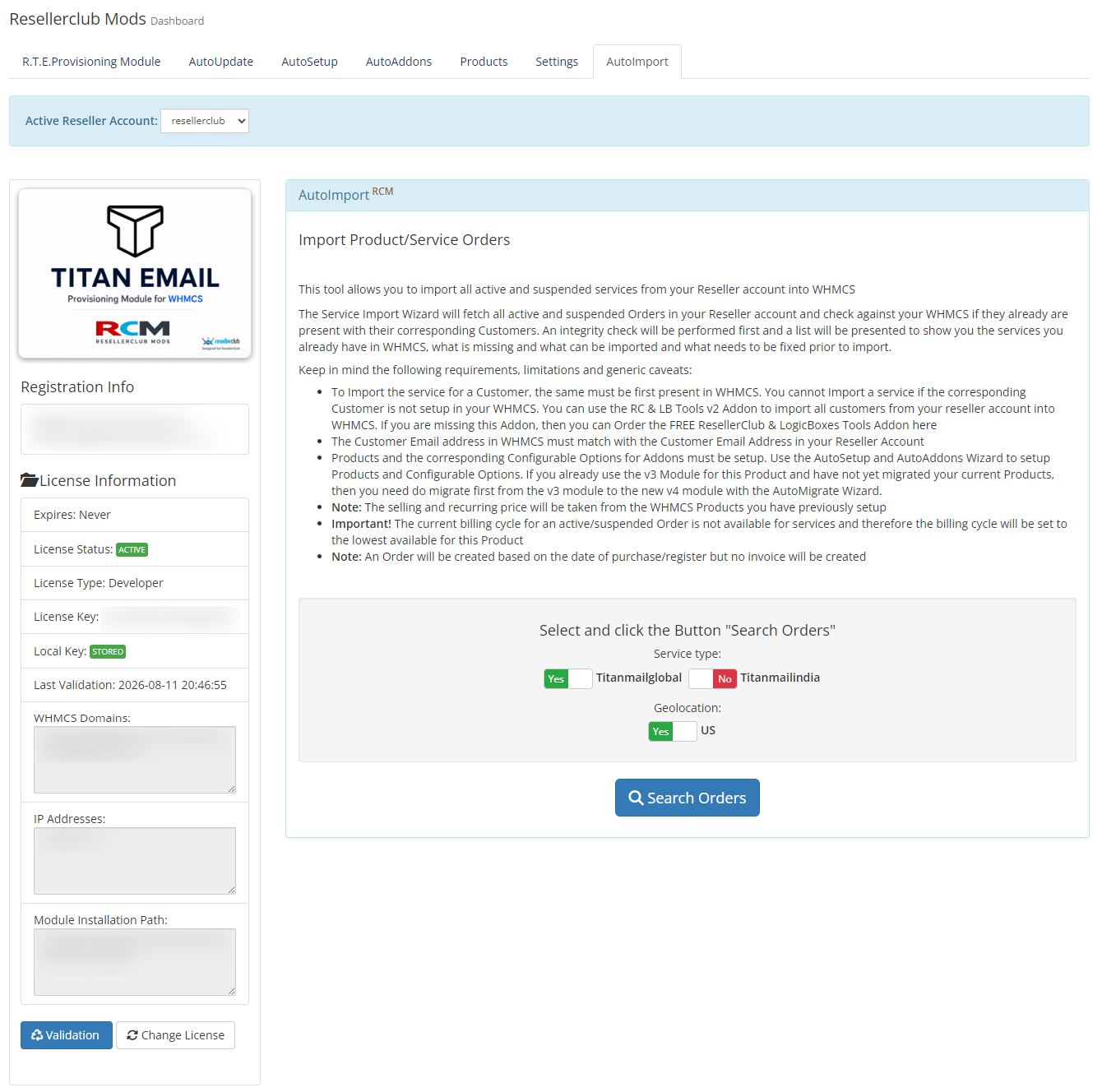 Resellerclub Mods Console Vision Global AutoImport Overview Resellerclub Mods Console Vision Global AutoImport Overview
