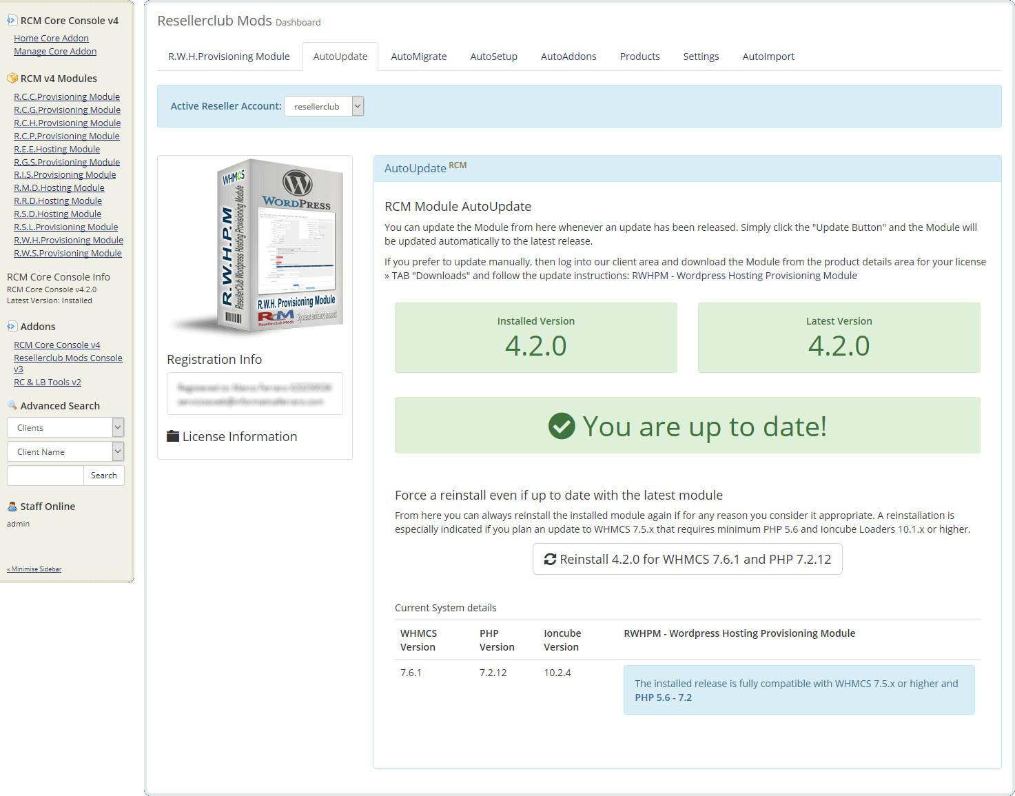 Resellerclub Mods Console Module AutoUpdate