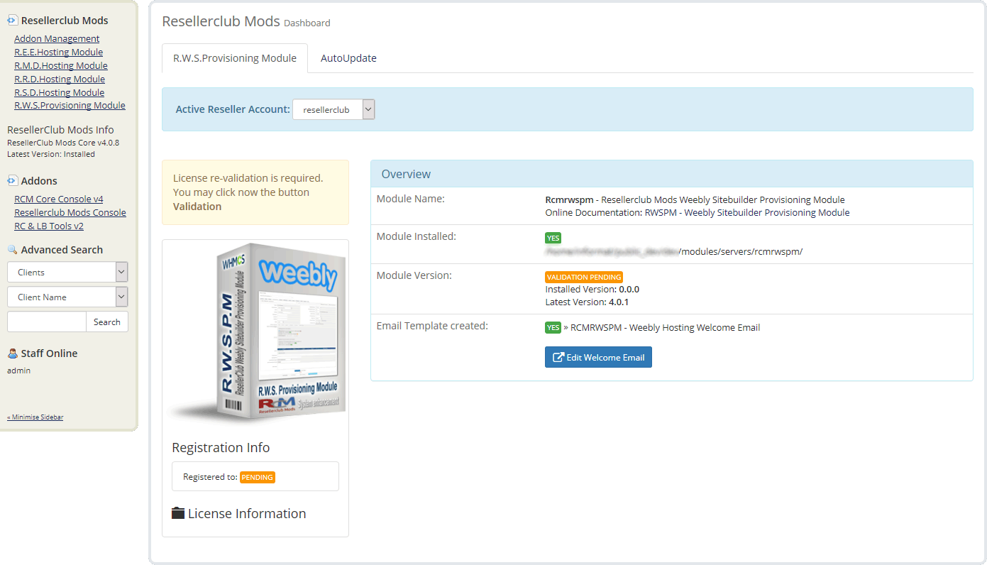 Resellerclub Mods Console Module Manual Install